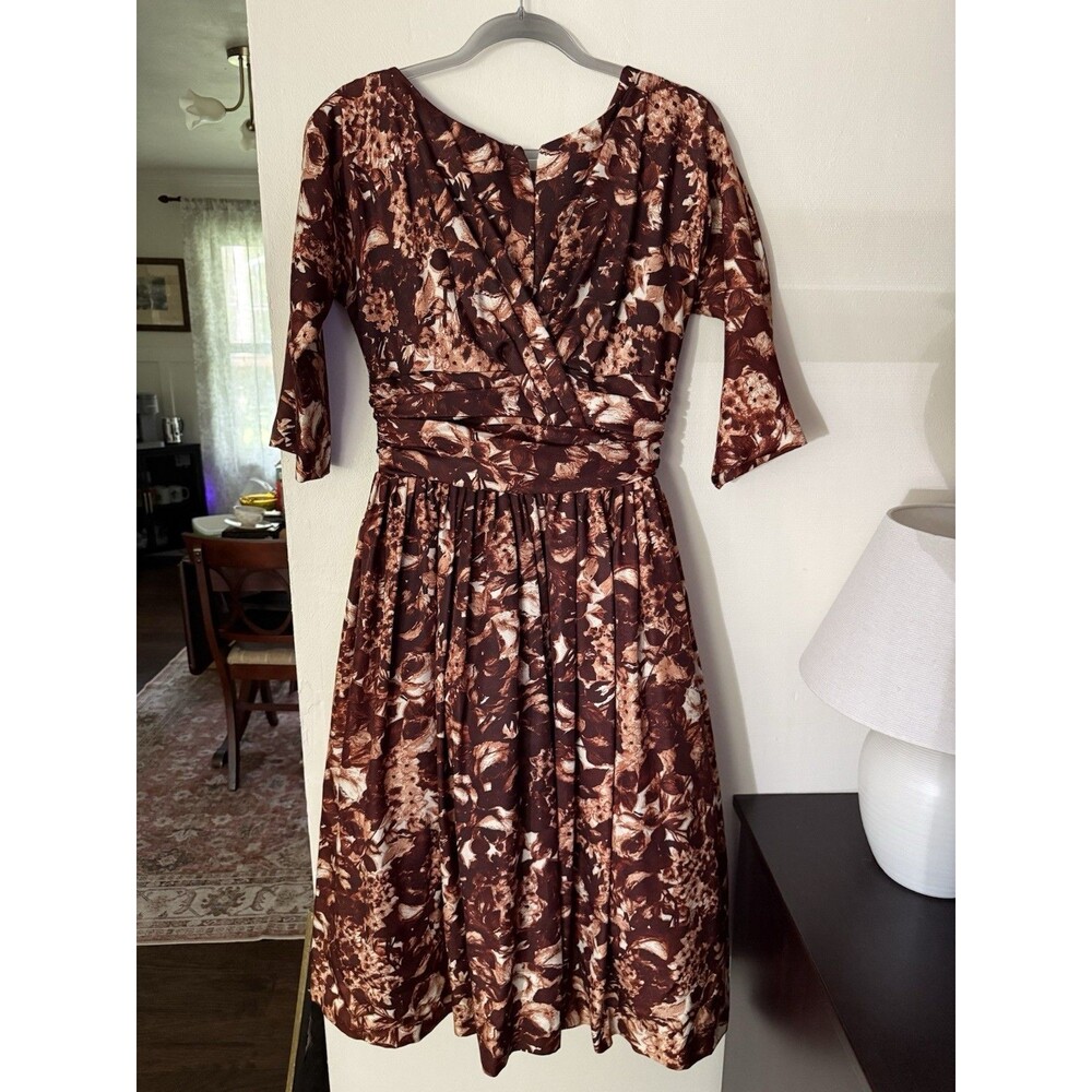 Vintage Carol Craig New York Fit And Flare Autumnal Dress 1950’s Size 14